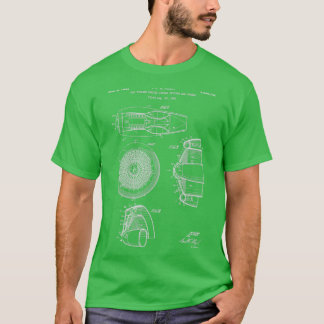 Camiseta Motor de turbina a gás branco com patente de 1954