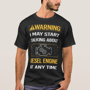 Camiseta Motor diesel de aviso engraçado