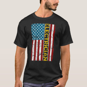 Camiseta Motor elétrico do cabo de bandeira americano elet