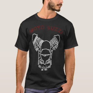 Camiseta MOTOR GRÁFICO de MOTO GUZZI que TIRA o engenheiro