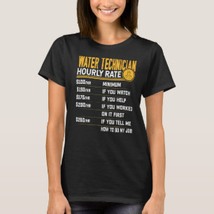 Camiseta Motor Mecânico da Água de Taxa Horária do Técnico