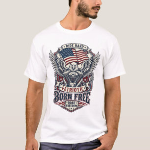 Camiseta Motor Patriótico Águia Estrada Ciclista Liberdade 