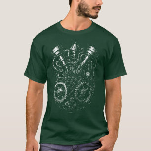 Camiseta motor steampunk