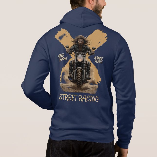 Camiseta Motorciclista com Cabelo Fluente (Verso)