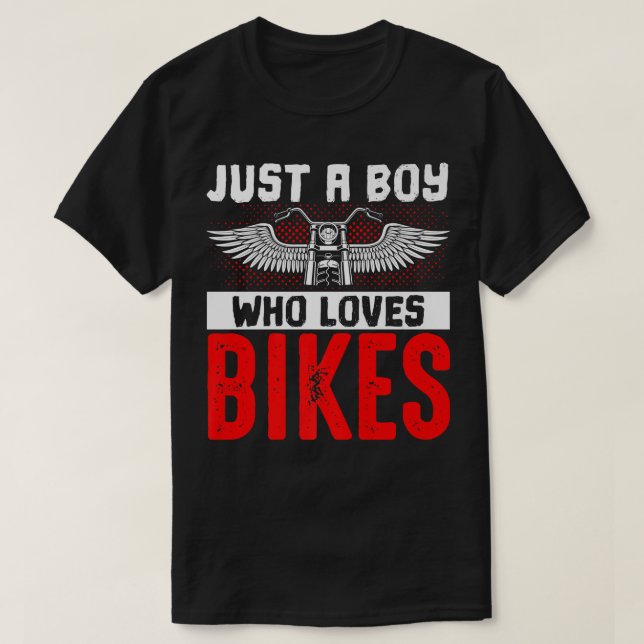 Camiseta Motorcycle Biker Motorbike Rider Apenas Um Menino  (Frente do Design)