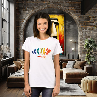 Camiseta Motorcycle Evolution Silhouette Biker Design