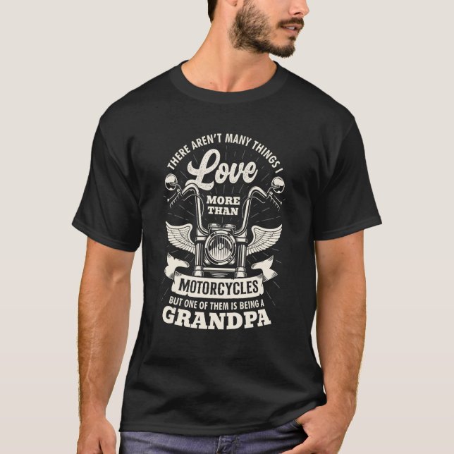 Camiseta Motorcycle Grandpa Father s Day Gif Love Motorcycl (Frente)