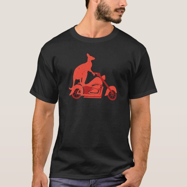 Camiseta Motorcycle Kangaroo  Wildlife Animal Australia (Frente)