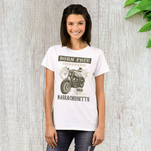 Camiseta Motorcycle Massachusetts, Choppers Gratuitos, nasc