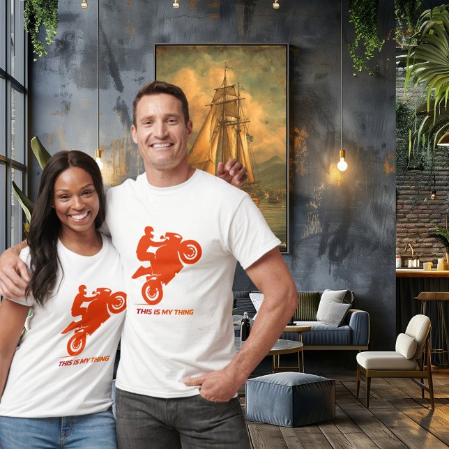 Camiseta Motorcycle Stunt Silhouette Action Lifestyle (Criador carregado)