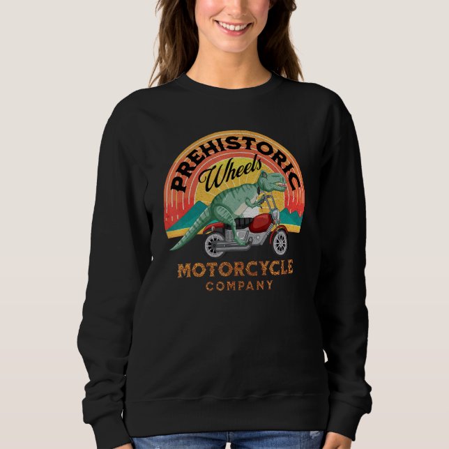 Camiseta Motorcycle T-Rex Prehistoric Wheels Motorcycle Com (Frente)