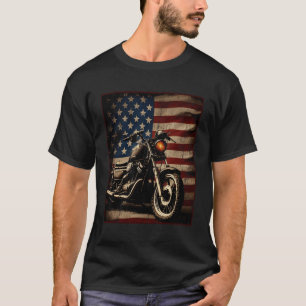 Camiseta Motorcycle Usa Flag Biker