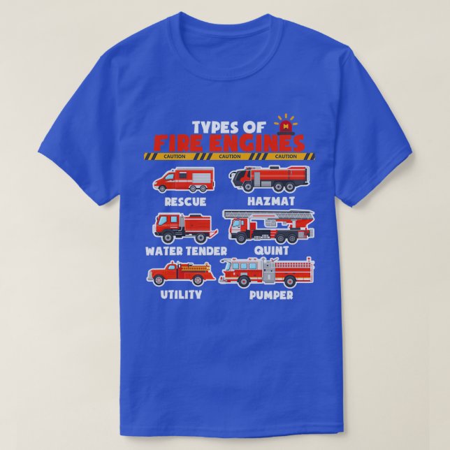 Camiseta Motores de incêndio Veículos de combate a incêndio (Frente do Design)