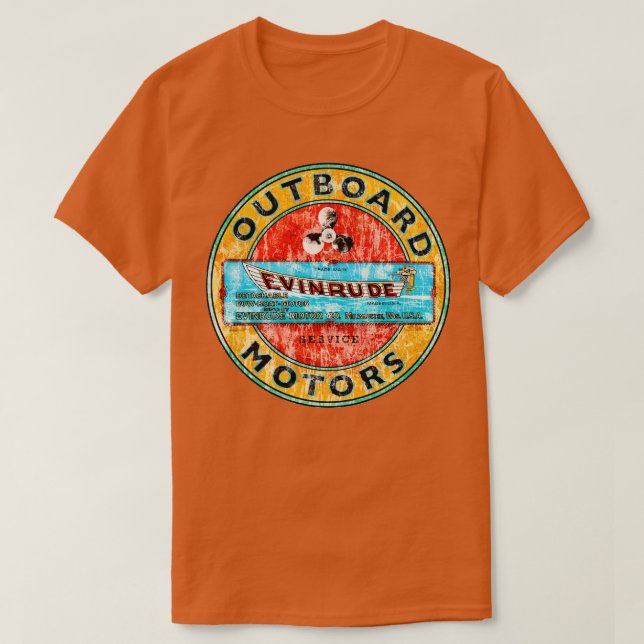 Camiseta Motores externos Evinrude Vintage (Frente do Design)