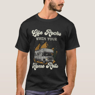 Camiseta Motorhome Acampamento Caravana Retro Rv Reboque Vi