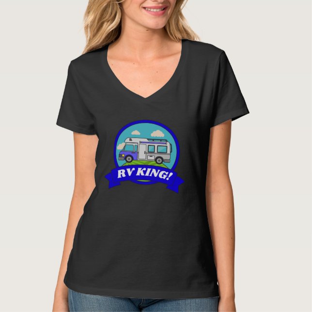Camiseta Motorhome Camping Camper Caravan  &  RV King (Frente)
