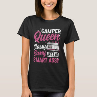 Camiseta Motorhome Camping Retro Camper Queen Classy Sassy 