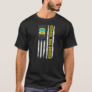 Camiseta Motorista de barramento Patriótico da American Fla