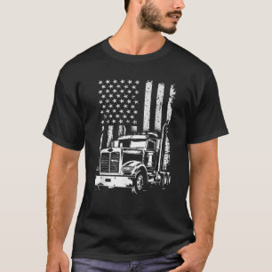 Camiseta Motorista de caminhão americano Flag Truckage Vint