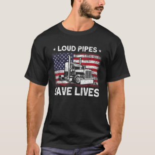 Camiseta Motorista de caminhão americano Sinalizador Alto P