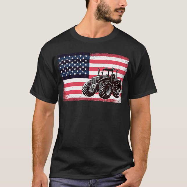 Camiseta Motorista de Caminhão de Aquicultura Tratores USA  (Frente)