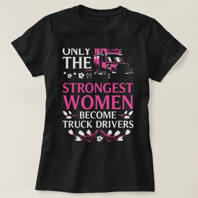 Camiseta Motorista De Caminhão Engraçado Para Mulheres Meni (Frente do Design)