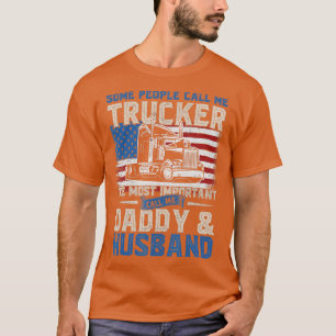 Camiseta Motorista de caminhão Pai Husband Bandeira EUA