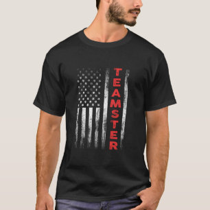 Camiseta Motorista de caminhão Patriótico do Teamster Ameri