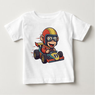 Camiseta Motorista De Carro De Chimp Cuja Raça É Feita
