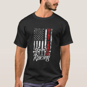 Camiseta Motorista De Carro De Corrida De Bandeiras America