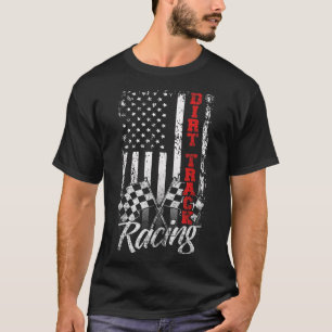 Camiseta Motorista De Carro De Corrida De Bandeiras America