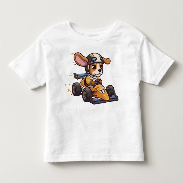 Camiseta Motorista De Carro De Raça De Beagle Cute (Frente)
