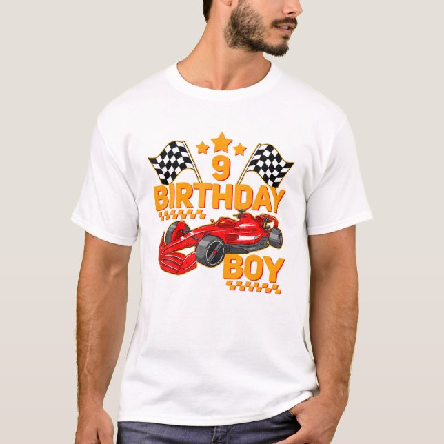 Camiseta Motorista de Carro Race Boy Birthday (Frente)