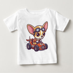 Camiseta Motorista de carros de corrida, Cute Baby Chihuahu