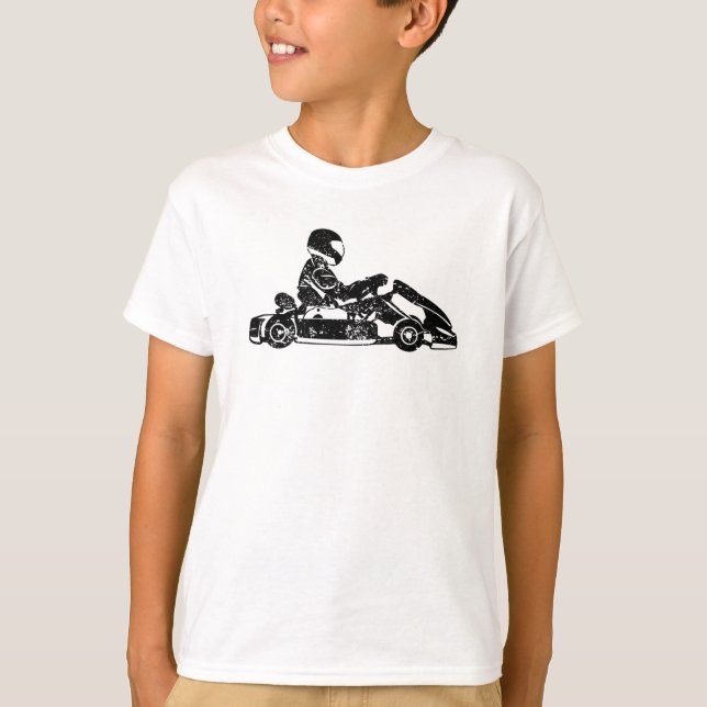 Camiseta Motorista de corrida Go-kart Kart - Presente Retro (Frente)