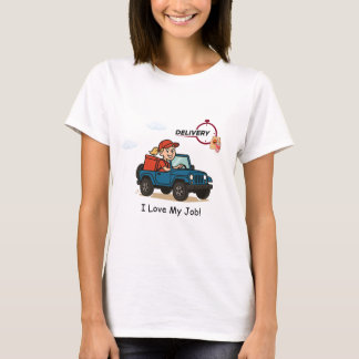 Camiseta Motorista de Entrega de Comida Rápida Desenho Anim