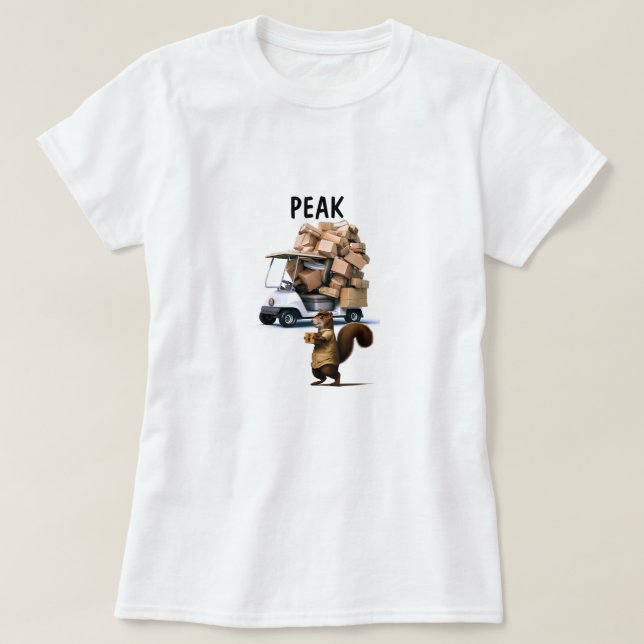 Camiseta Motorista de Entrega de Esquilo (Frente do Design)