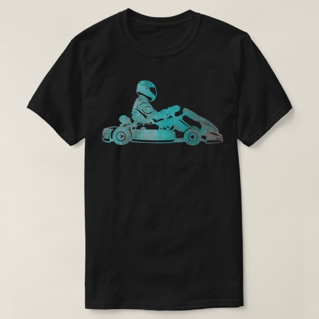 Camiseta Motorista de Karting Retro-Presente de Gokart Kart (Frente do Design)