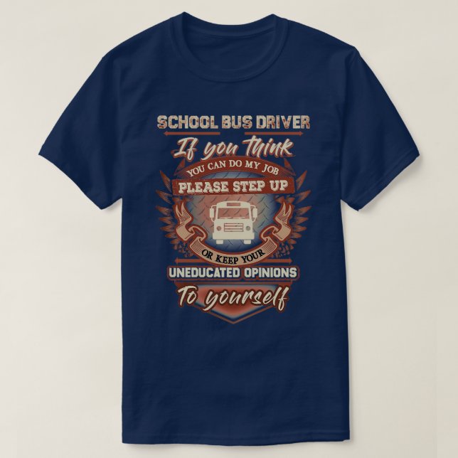 Camiseta Motorista de Ônibus da Escola Witty Incrível (Frente do Design)