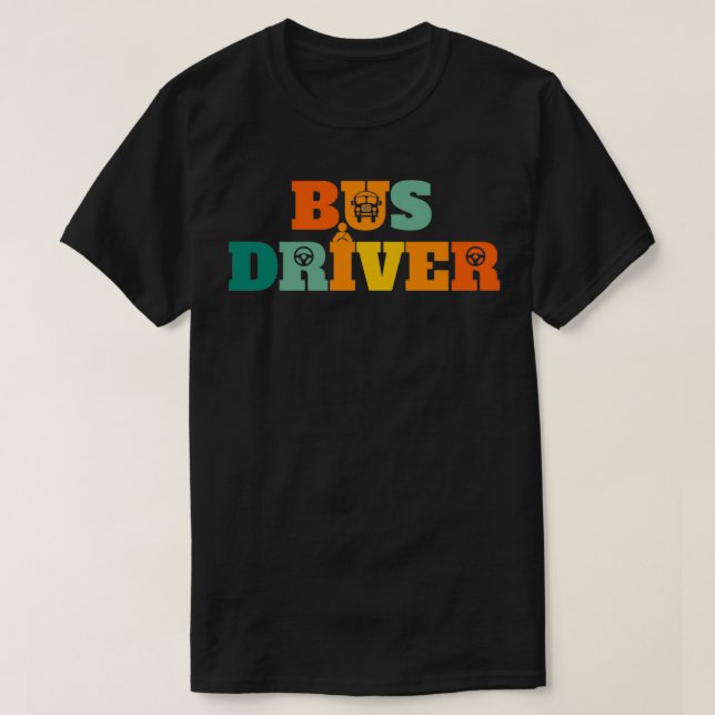 Camiseta Motorista de ônibus de escola Chauffeur (Frente do Design)