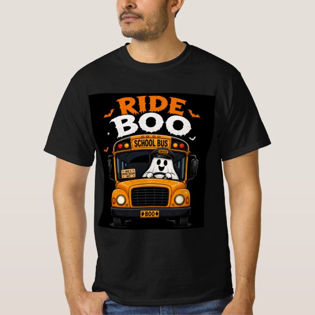 Camiseta motorista de ônibus de Halloween  (Frente)