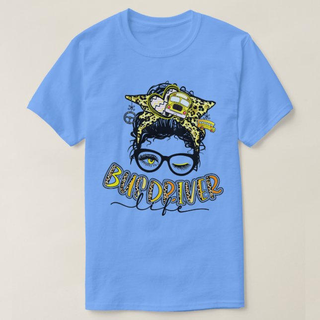 Camiseta Motorista de ônibus escolar A vida do Cabelo de fr (Frente do Design)