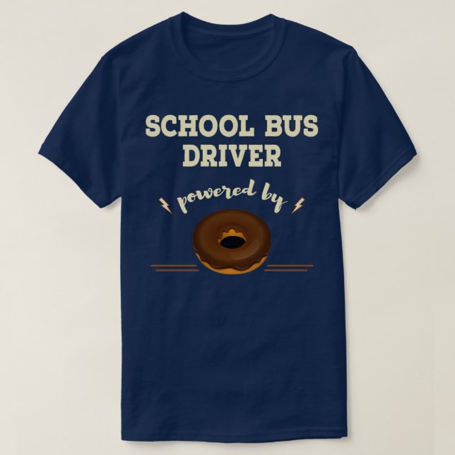 Camiseta Motorista De Ônibus Escolar Alimentado Por Nozes (Frente do Design)