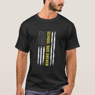 Camiseta Motorista de ônibus escolar da bandeira americana