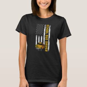 Camiseta Motorista de ônibus escolar da bandeira americana 
