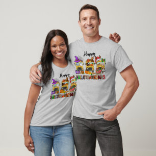 Camiseta Motorista de Ônibus Escolar Feliz Hallothanksmas F