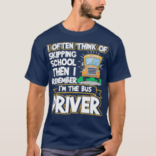 Camiseta Motorista de Ônibus Escolar Ignorando Engraçado na
