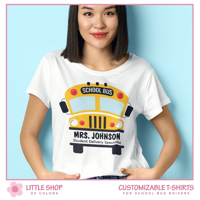 Camiseta Motorista de Ônibus Escolar Personalizável do Ensi (Criador carregado)