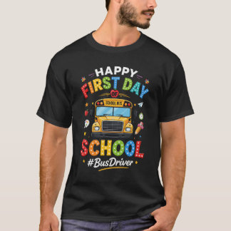 Camiseta Motorista de Ônibus Escolar Primeiro Dia Funcionár