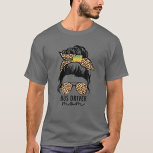 Camiseta Motorista de ônibus Mamãe Mama Leopard Mãe Engr
